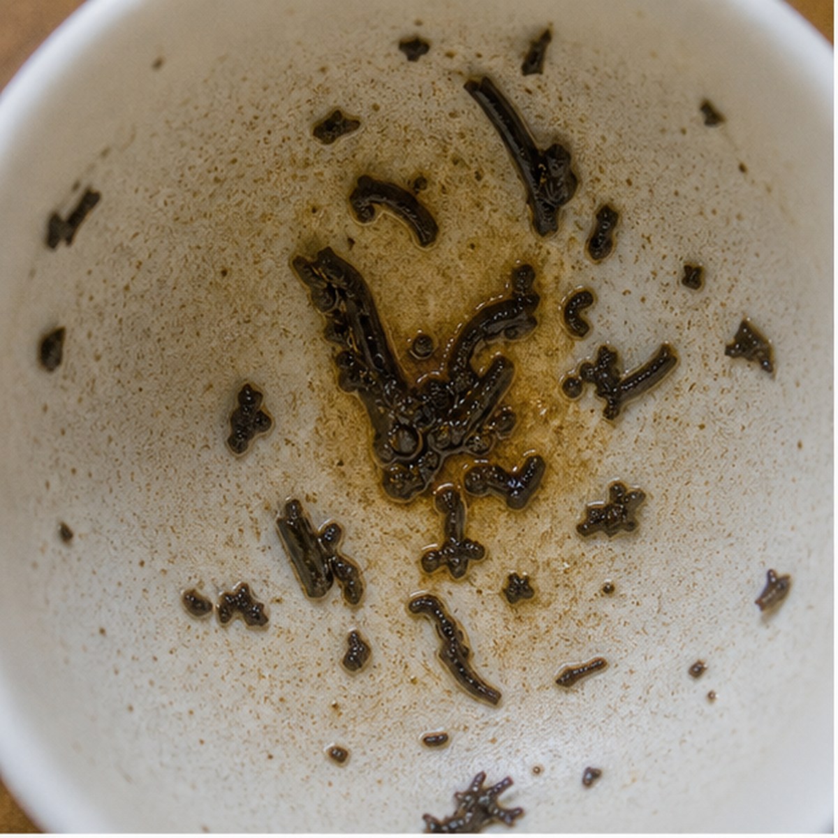 Madonna Lily tea leaf reading cup example