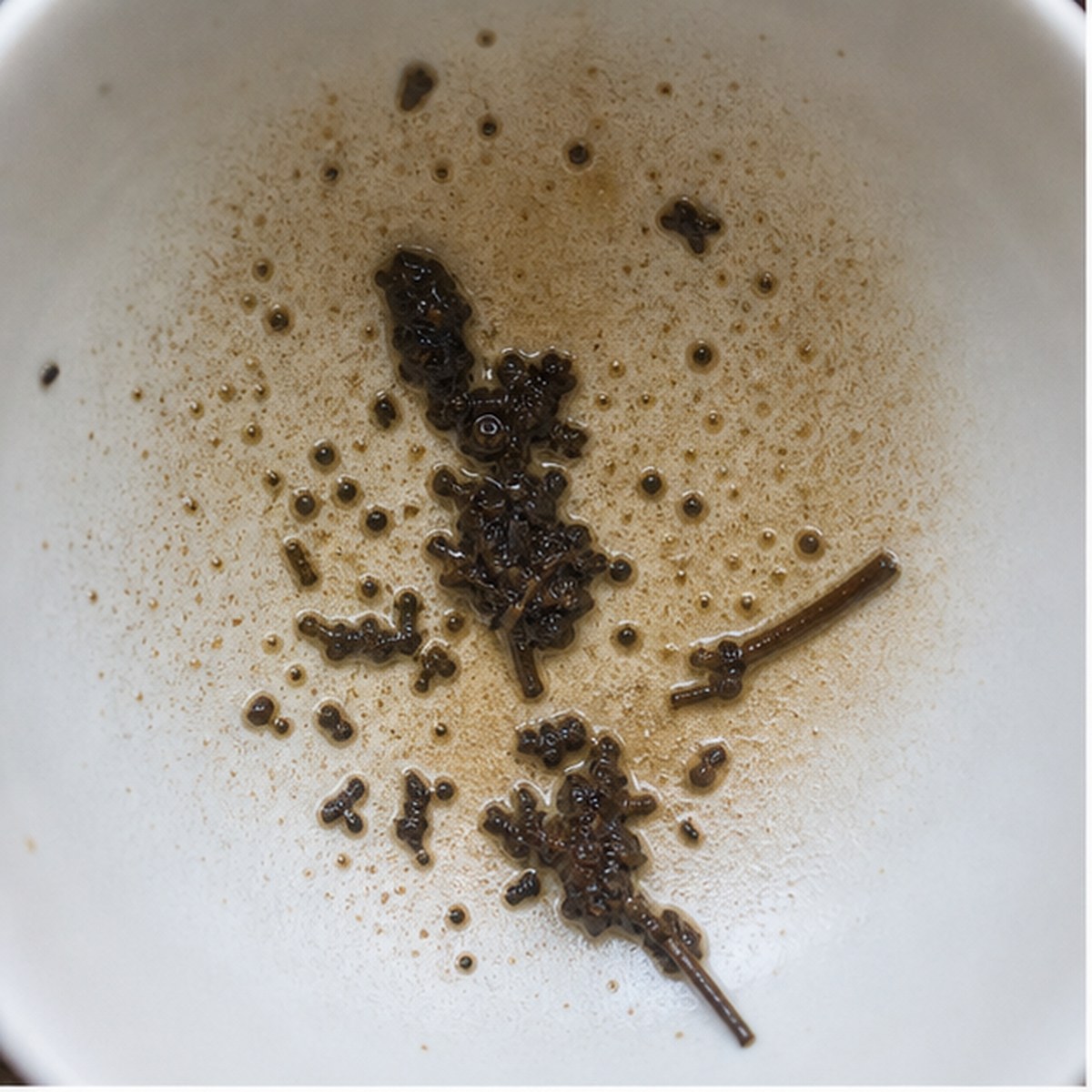Magpie tea leaf reading cup example