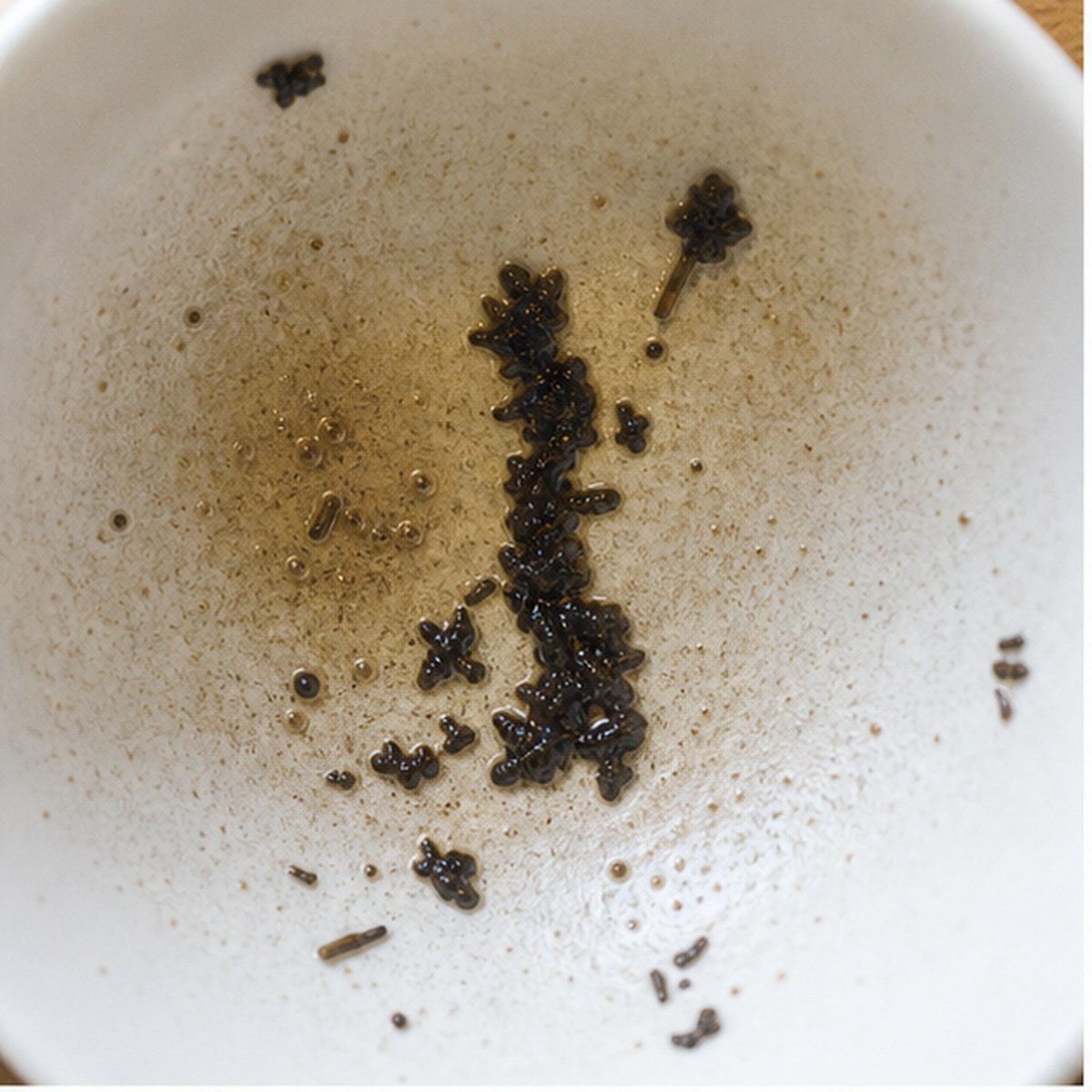 Man Carrying Mace tea leaf reading cup example