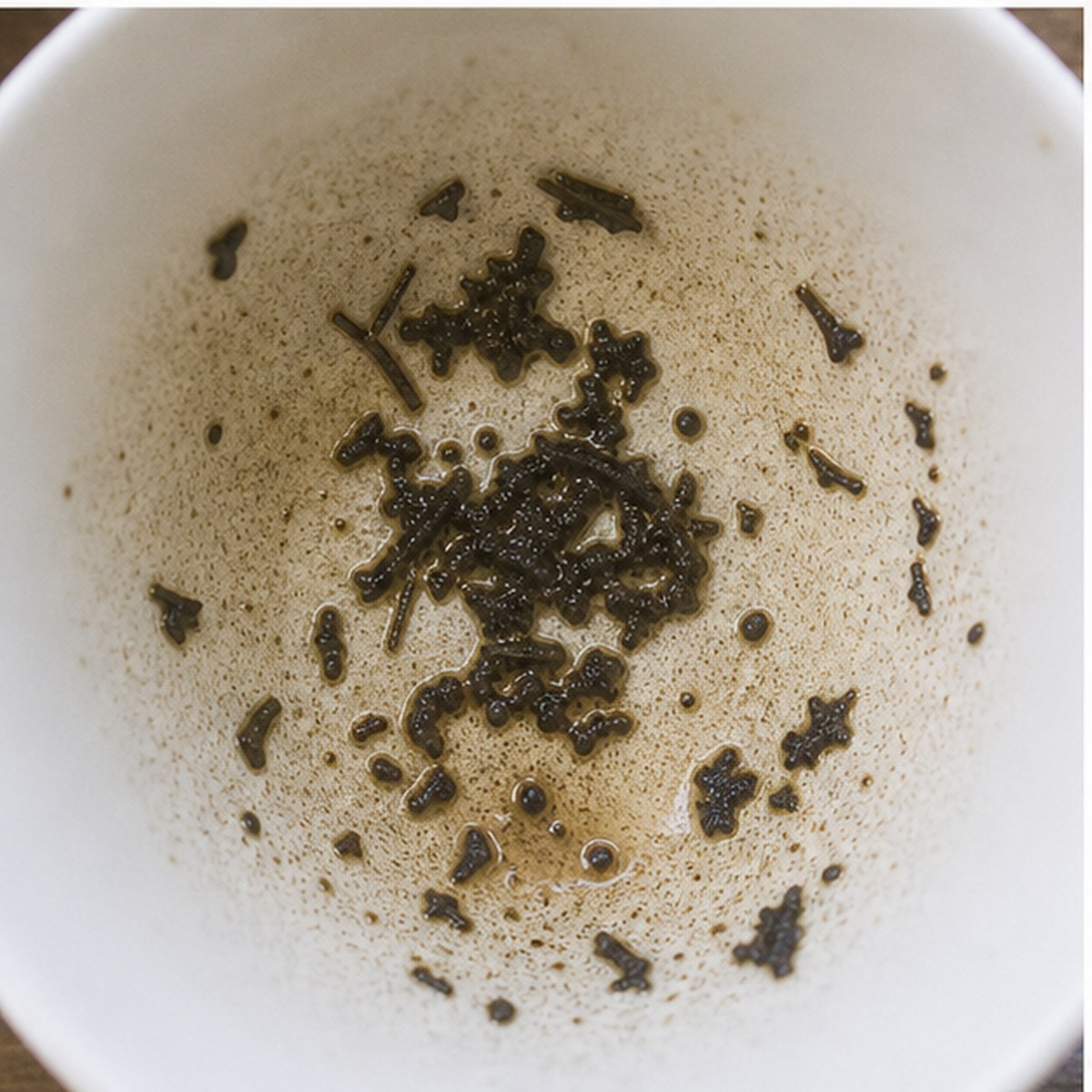 Mask tea leaves cup variation two
