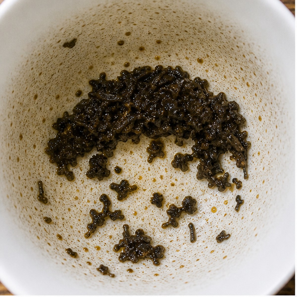 Meat Cover tea leaf reading cup example