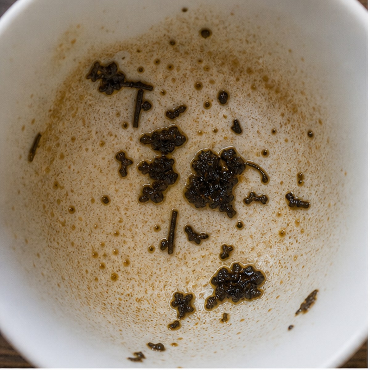 Medlar tea leaf reading cup example