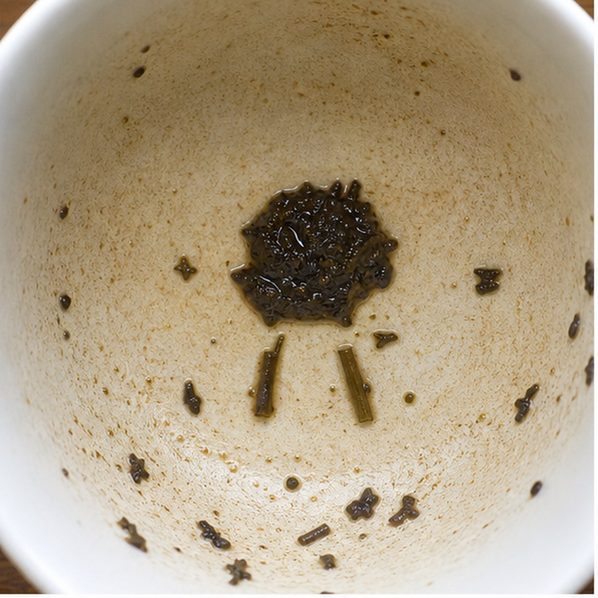 Milking-Stool tea leaf reading cup example