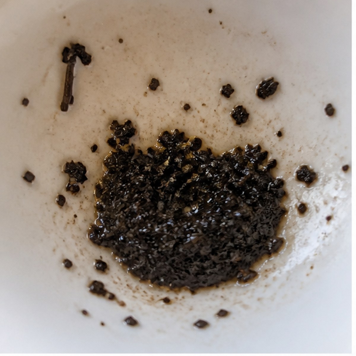 Mortar tea leaf reading cup example