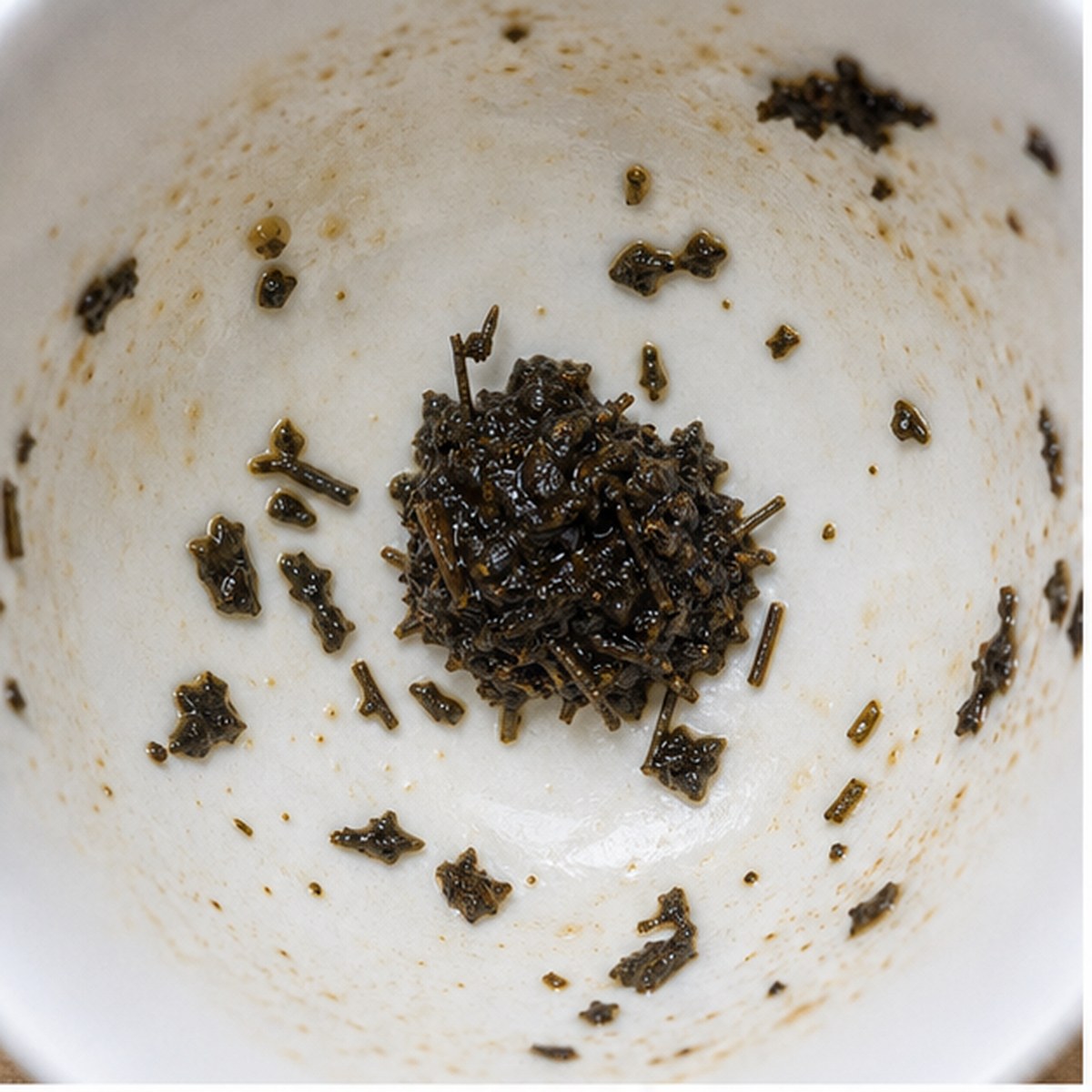 Pincushion tea leaf reading cup example