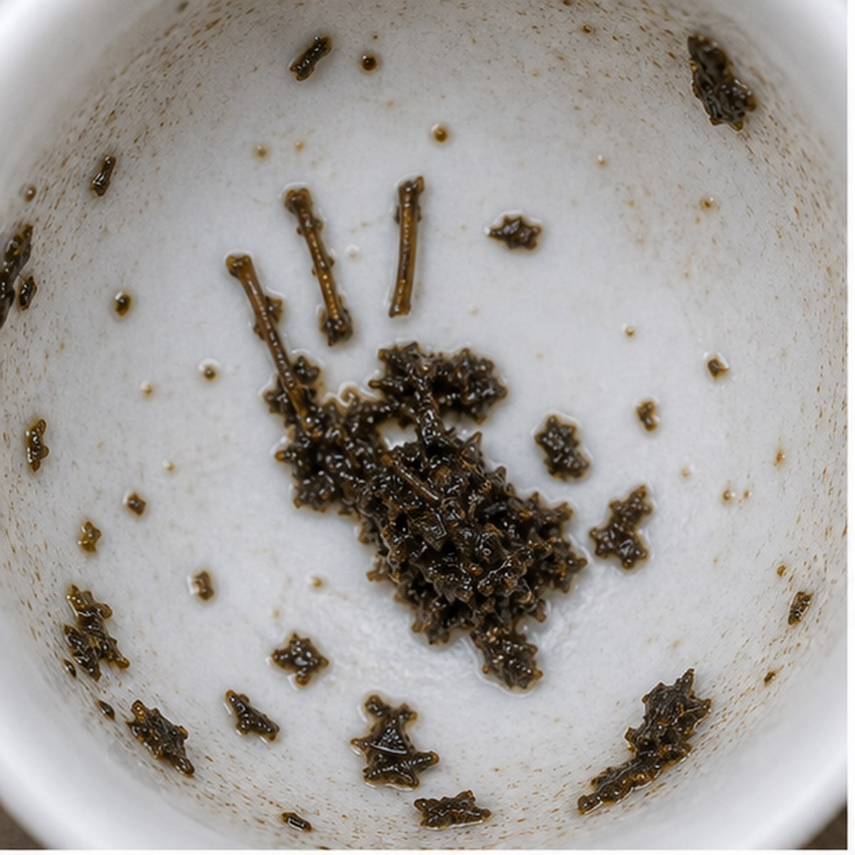 Pitchfork tea leaf reading cup example