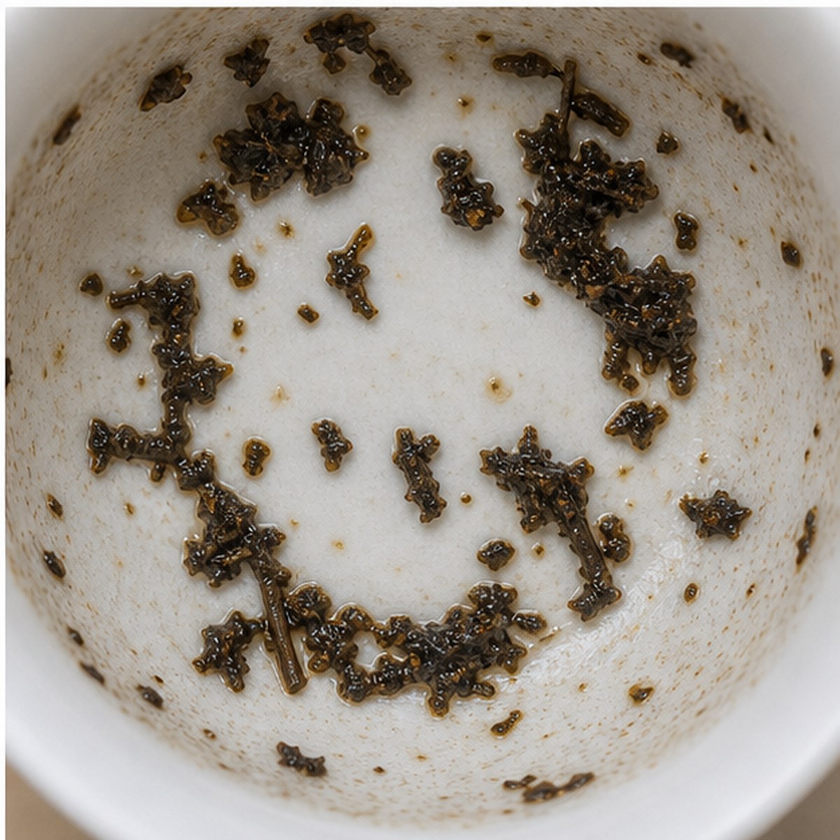 Plate tea leaves cup variation three