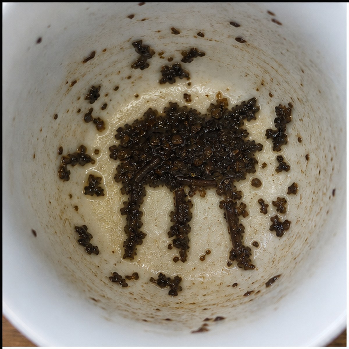 Stool tea leaf reading cup example