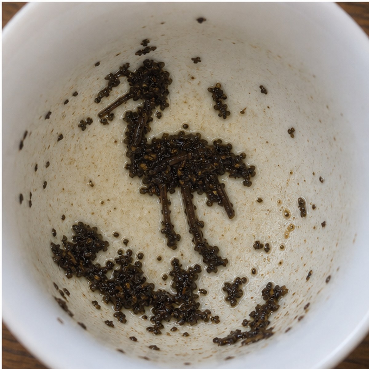 Stork tea leaves cup variation three