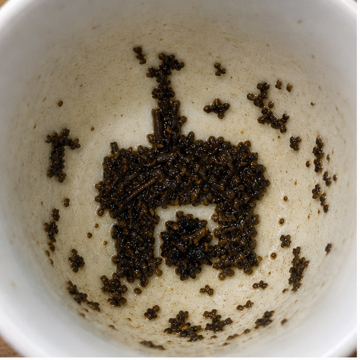 Stove tea leaf reading cup example