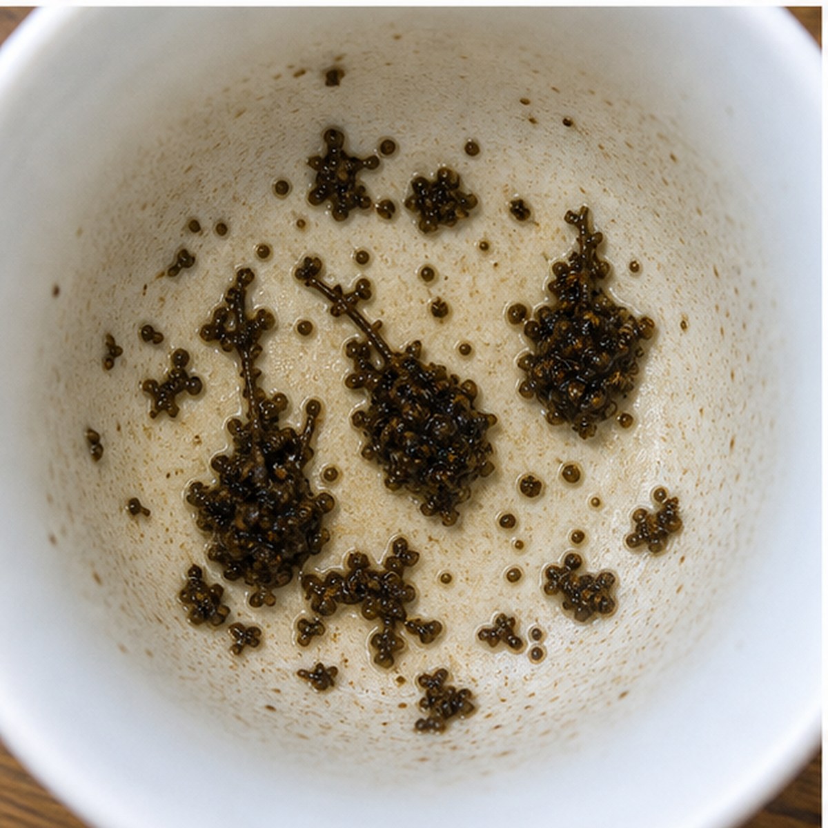 Strawberries tea leaves cup variation two