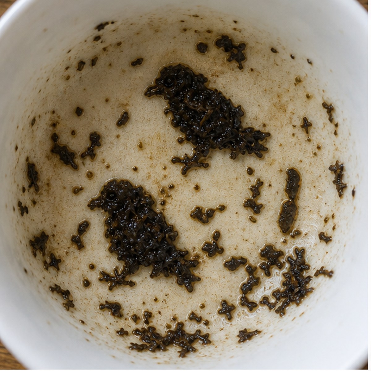 Stuffed Birds tea leaf reading cup example