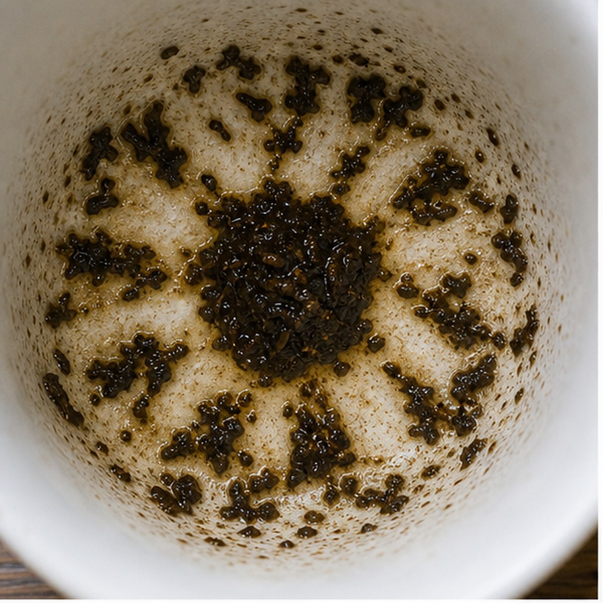 Sunflower tea leaf reading cup example