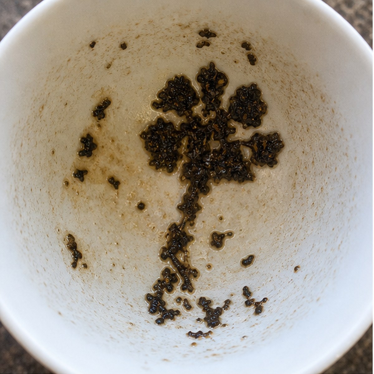 Sweet William tea leaf reading cup example