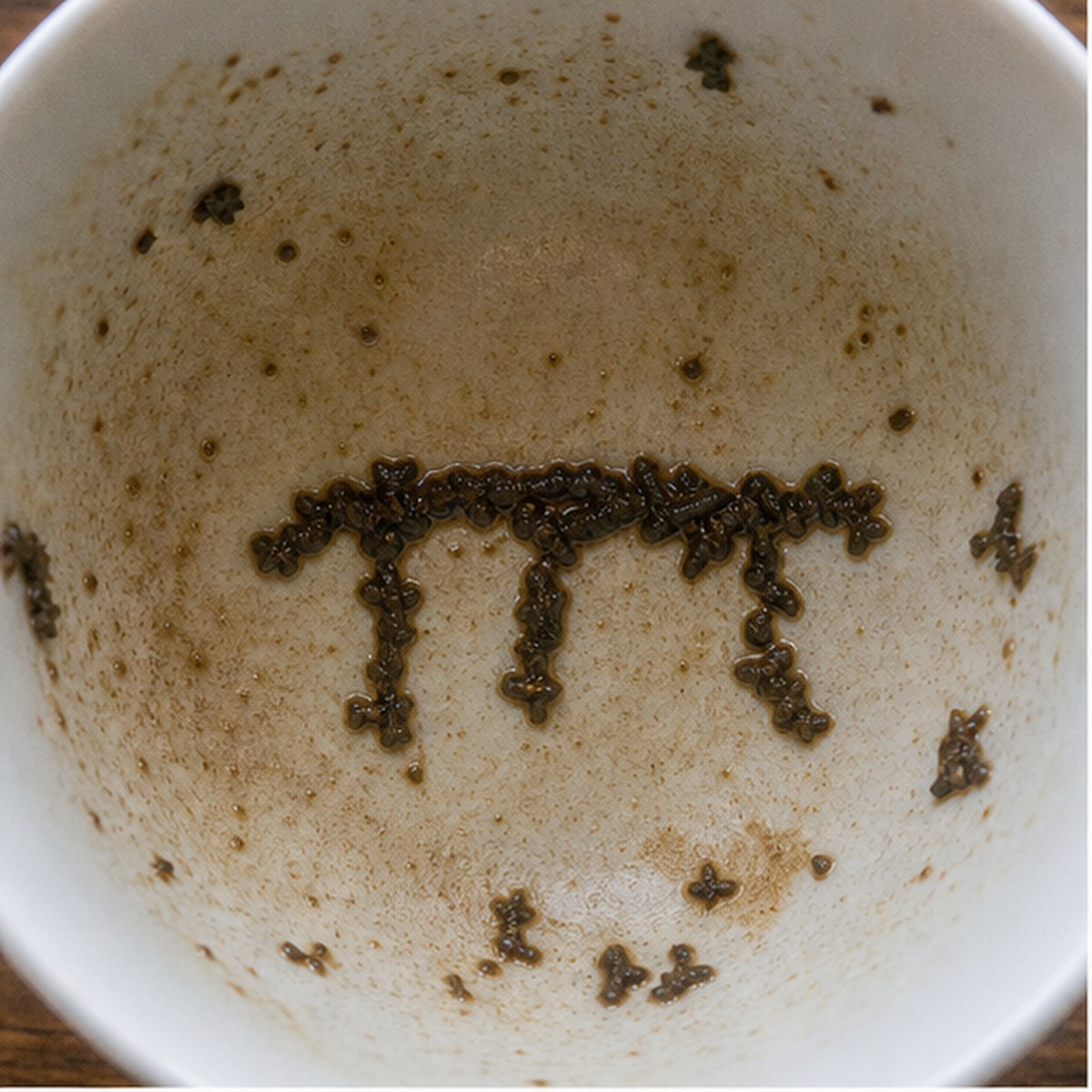 Table tea leaf reading cup example