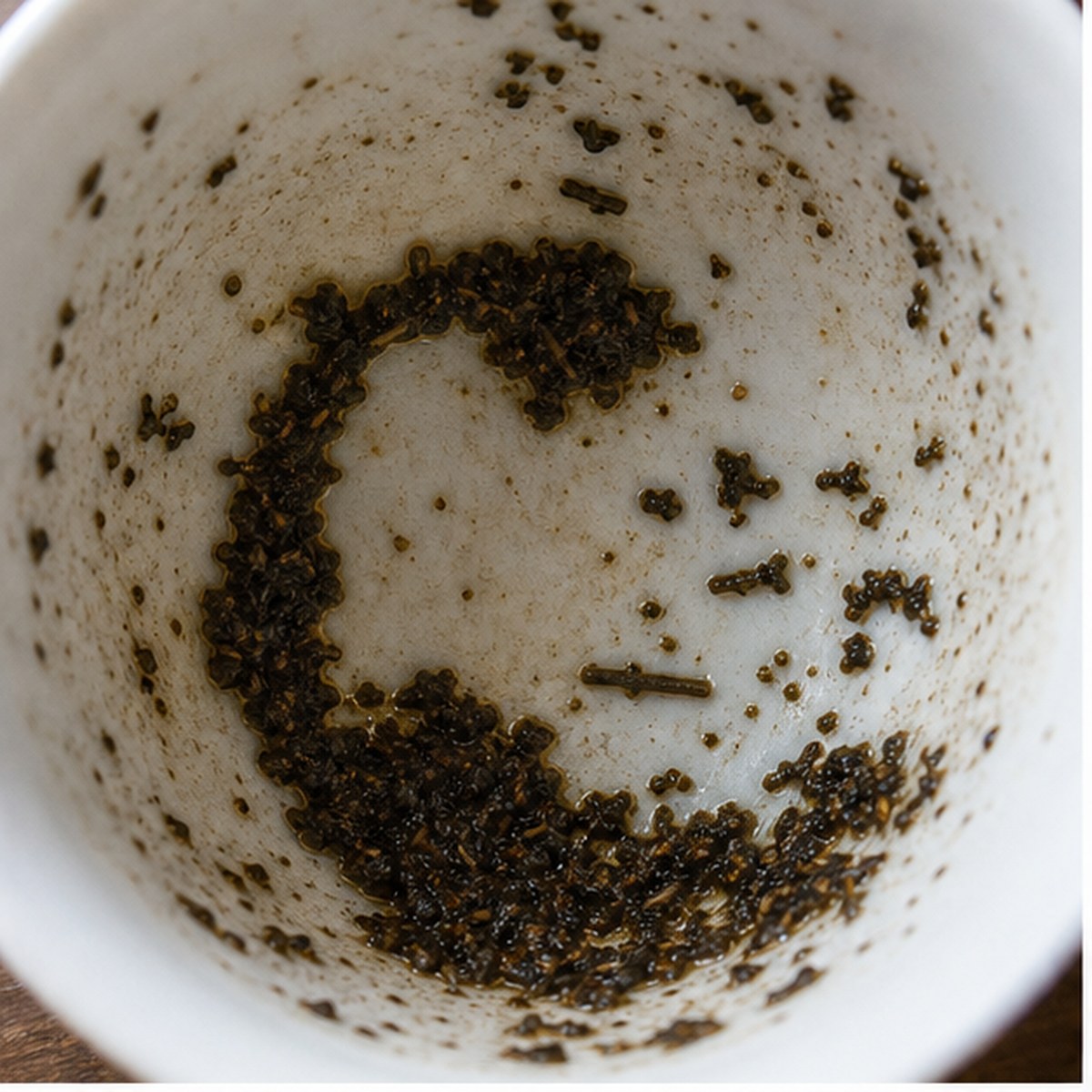 Telephone tea leaf reading cup example