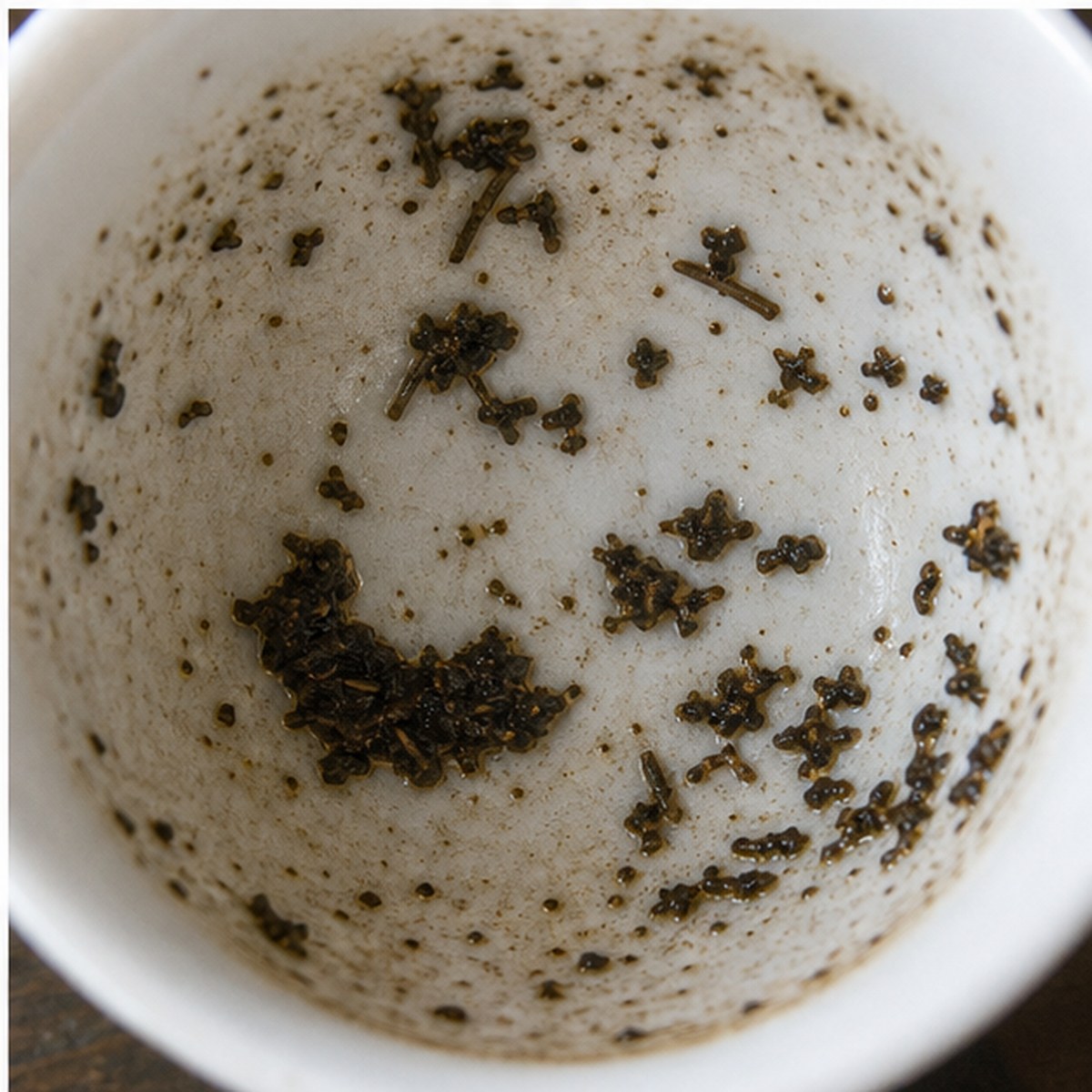 Telephone tea leaves cup variation three
