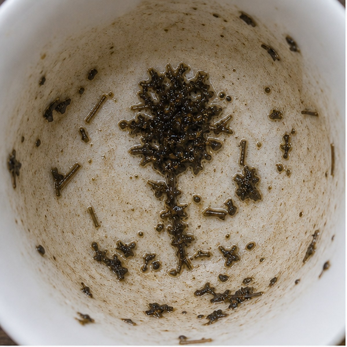 Thistle tea leaf reading cup example