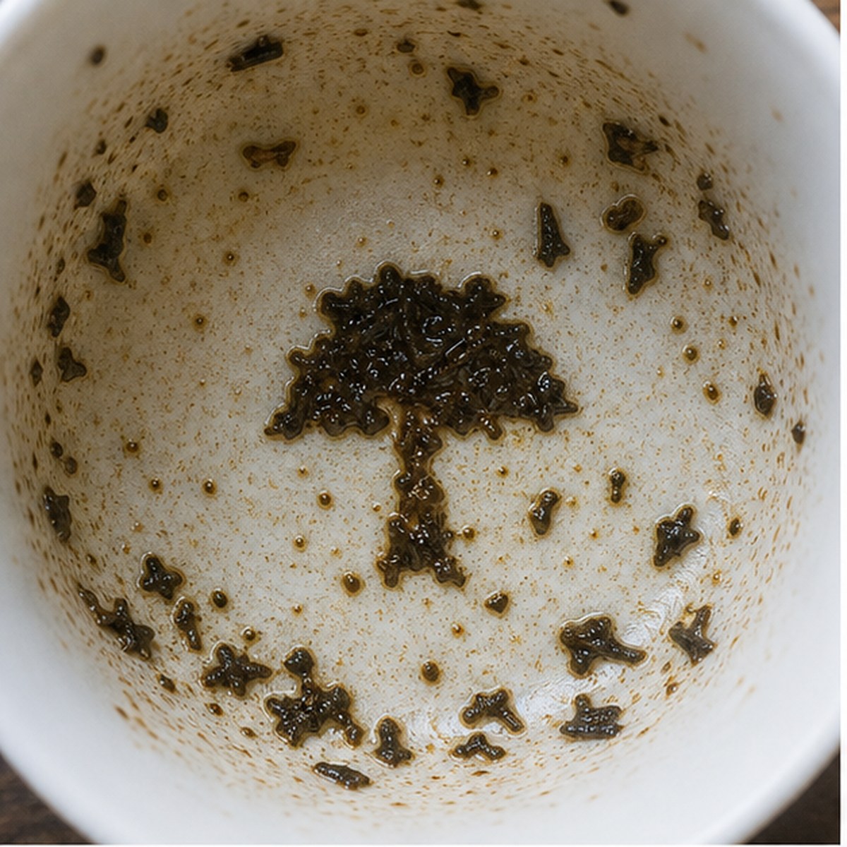 Toadstool tea leaf reading cup example