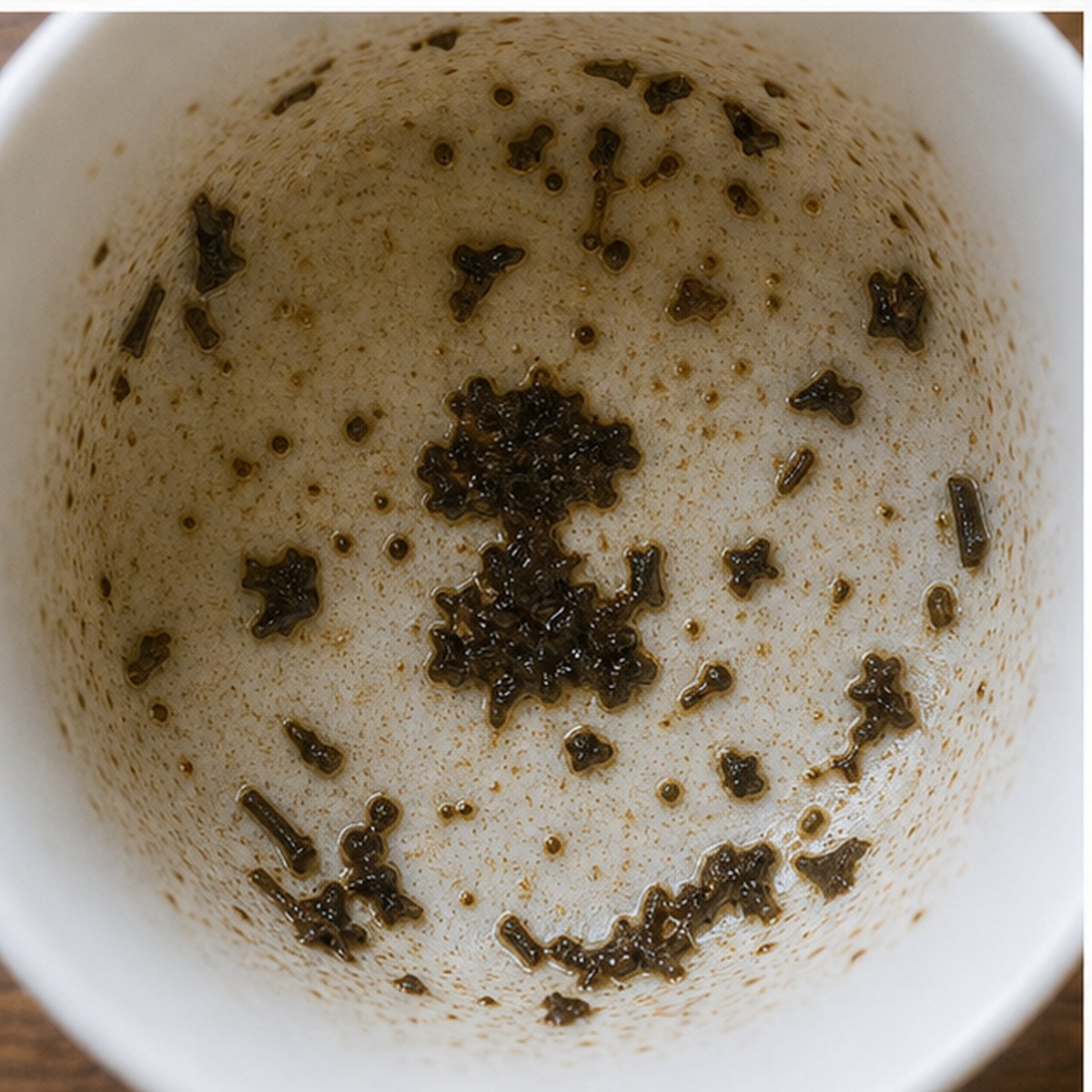 Toadstool tea leaves cup variation two
