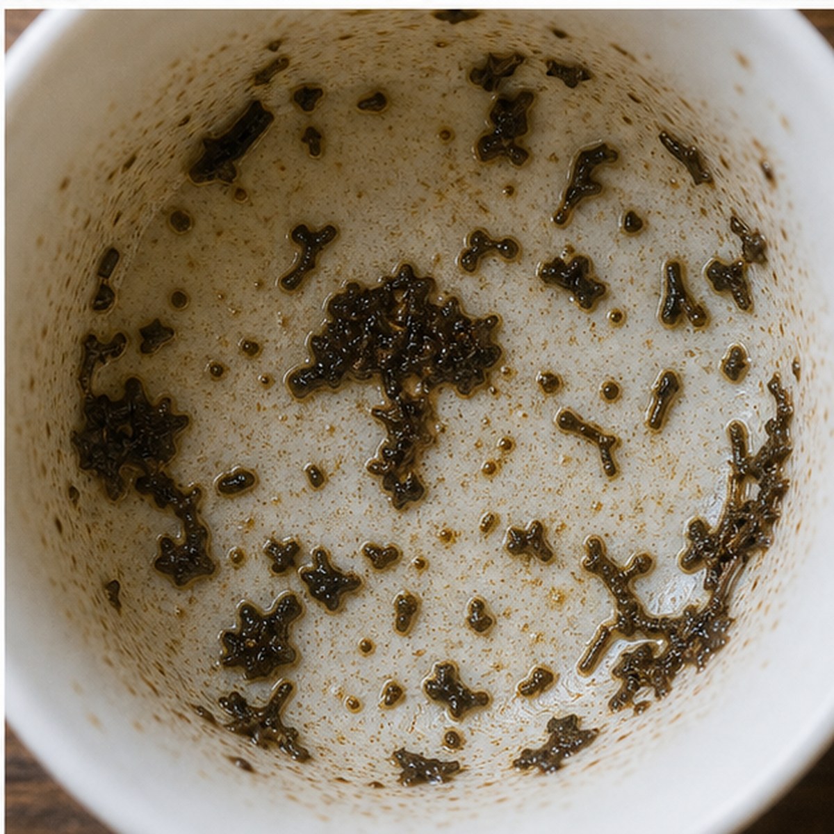 Toadstool tea leaves cup variation three