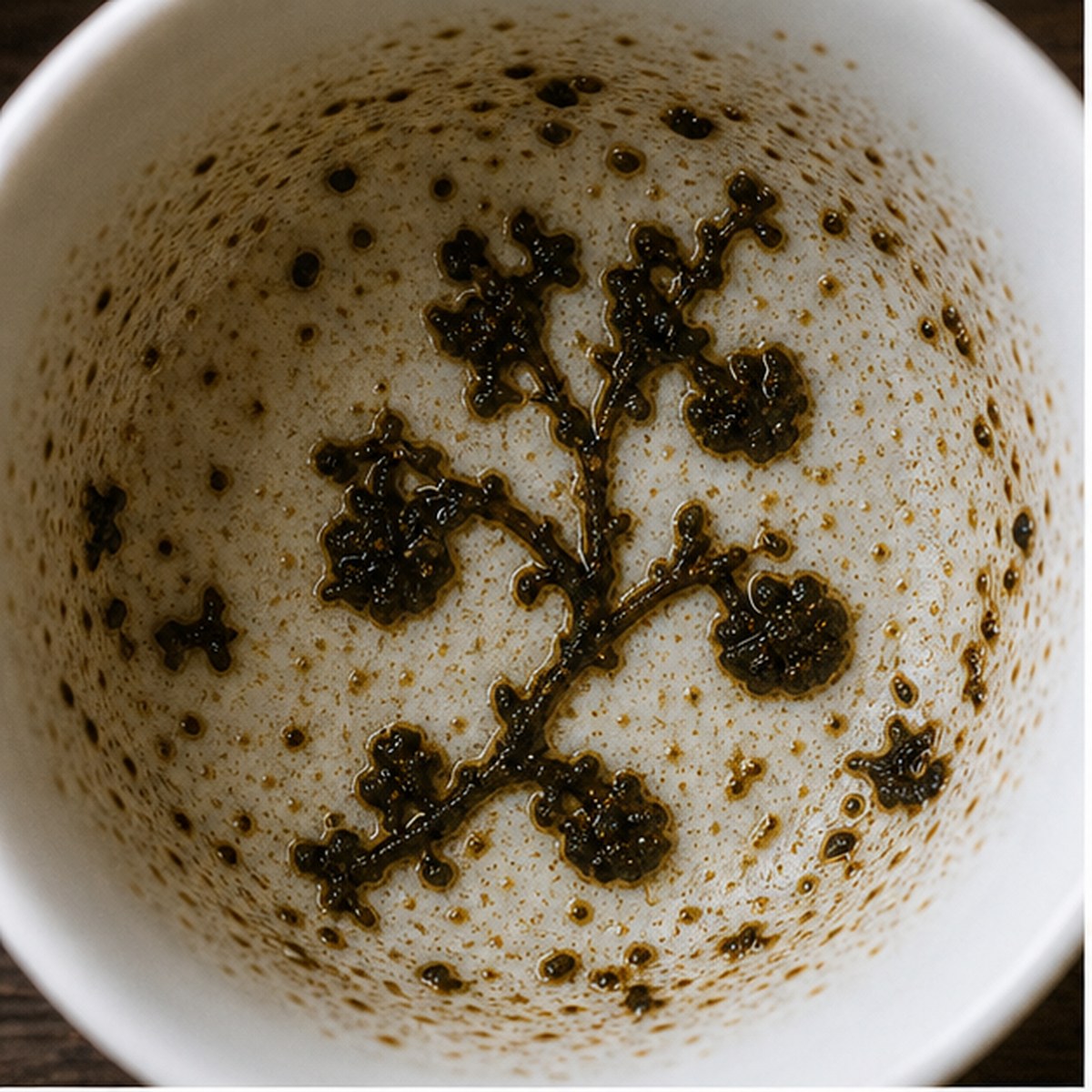 Tomatoes Growing tea leaf reading cup example