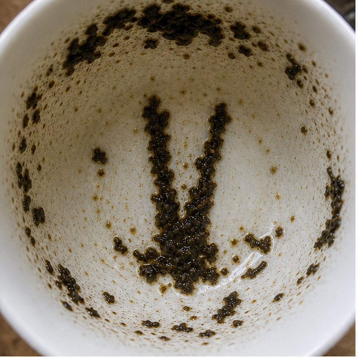 Tongs tea leaf reading cup example