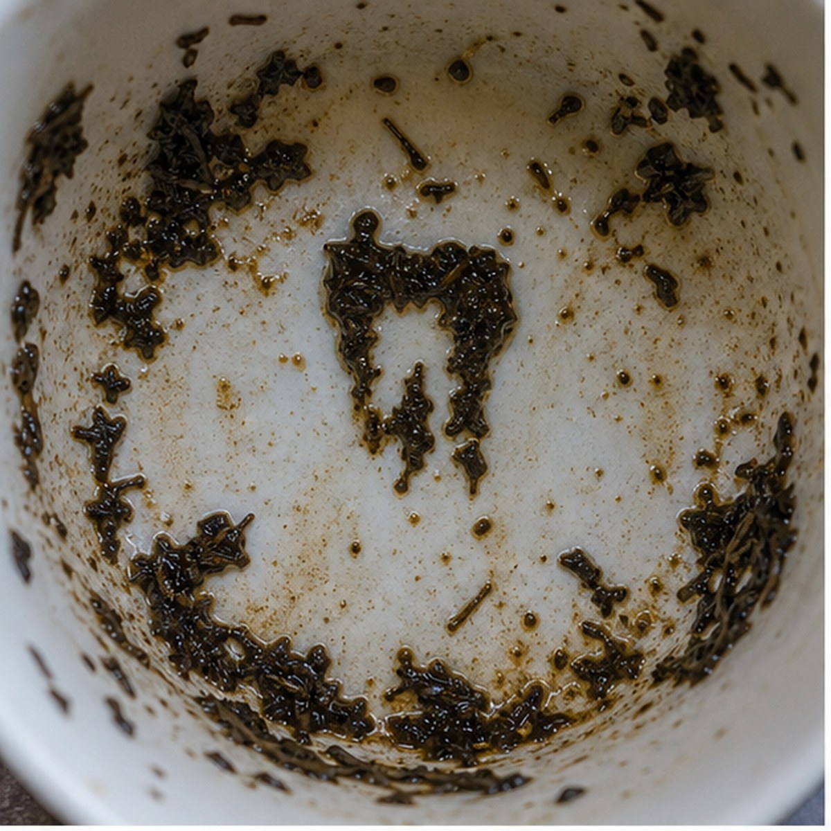 Tooth tea leaf reading cup example