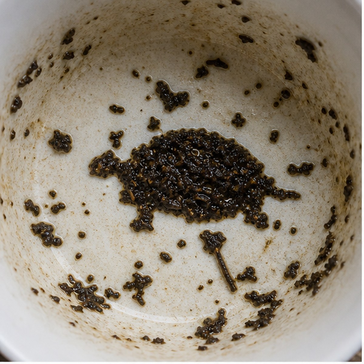 Tortoise tea leaf reading cup example