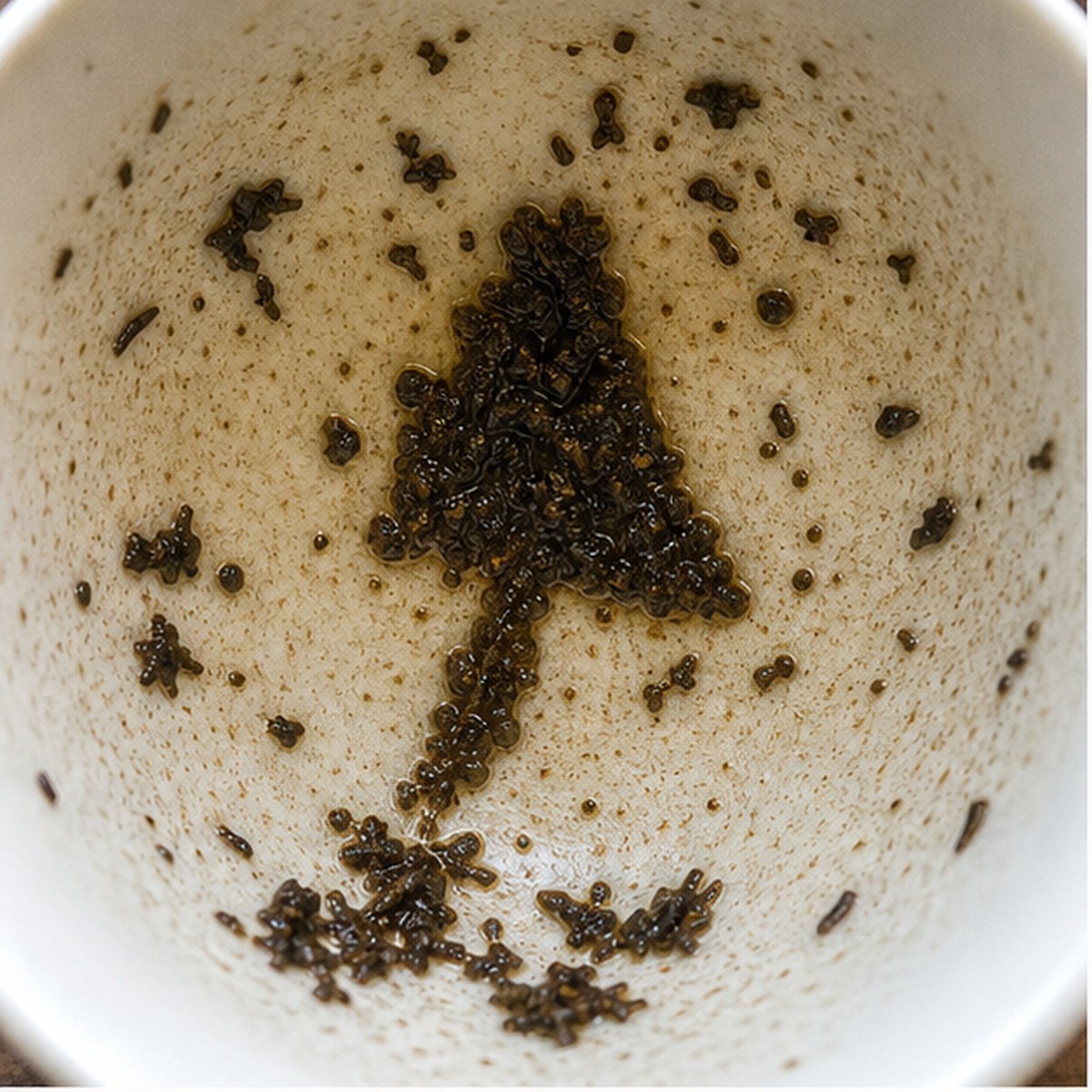 Trowel tea leaf reading cup example