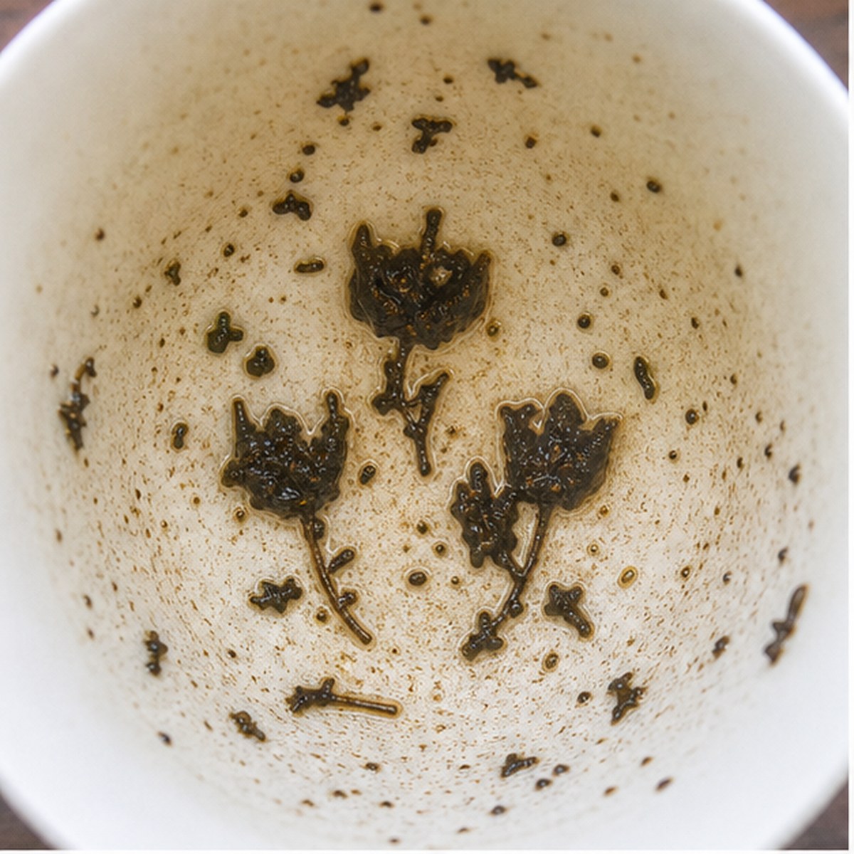 Tulips tea leaf reading cup example