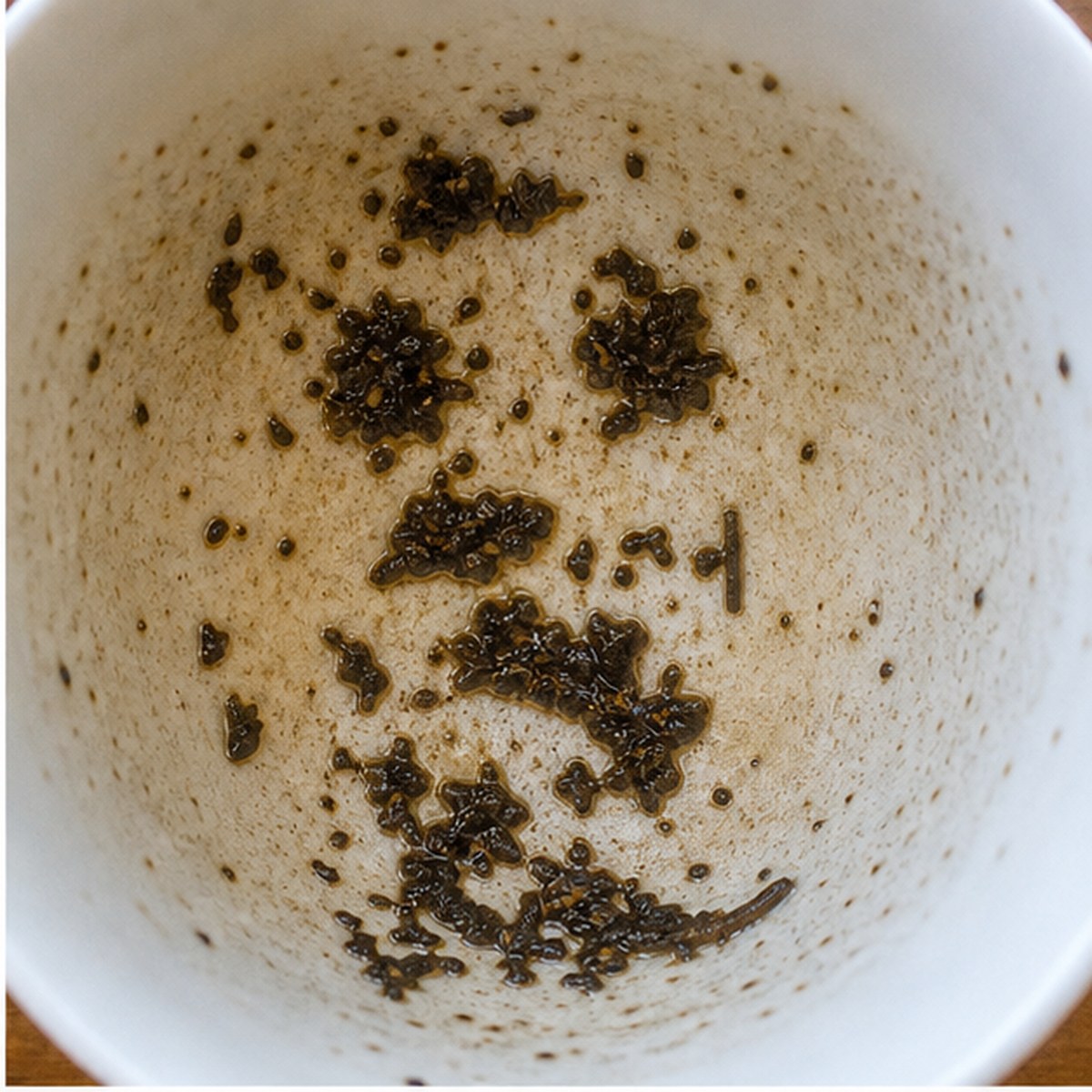 Ugly Faces tea leaves cup variation one