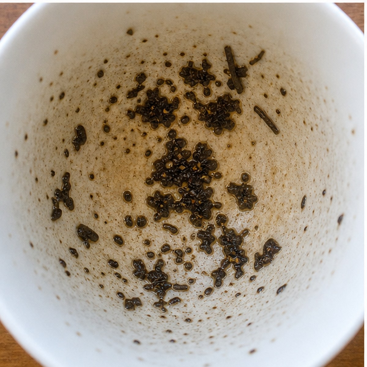 Ugly Faces tea leaves cup variation two