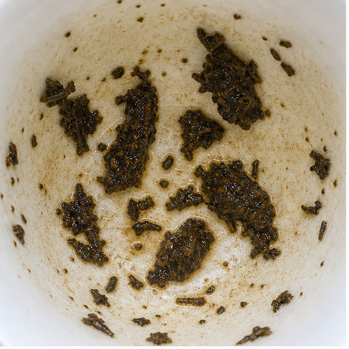 Vegetables tea leaf reading cup example
