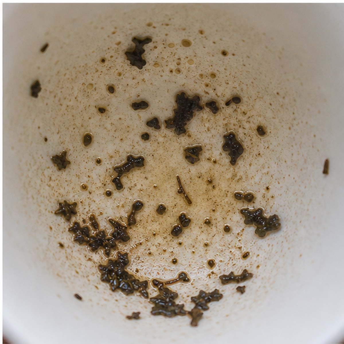 Violets tea leaves cup variation three