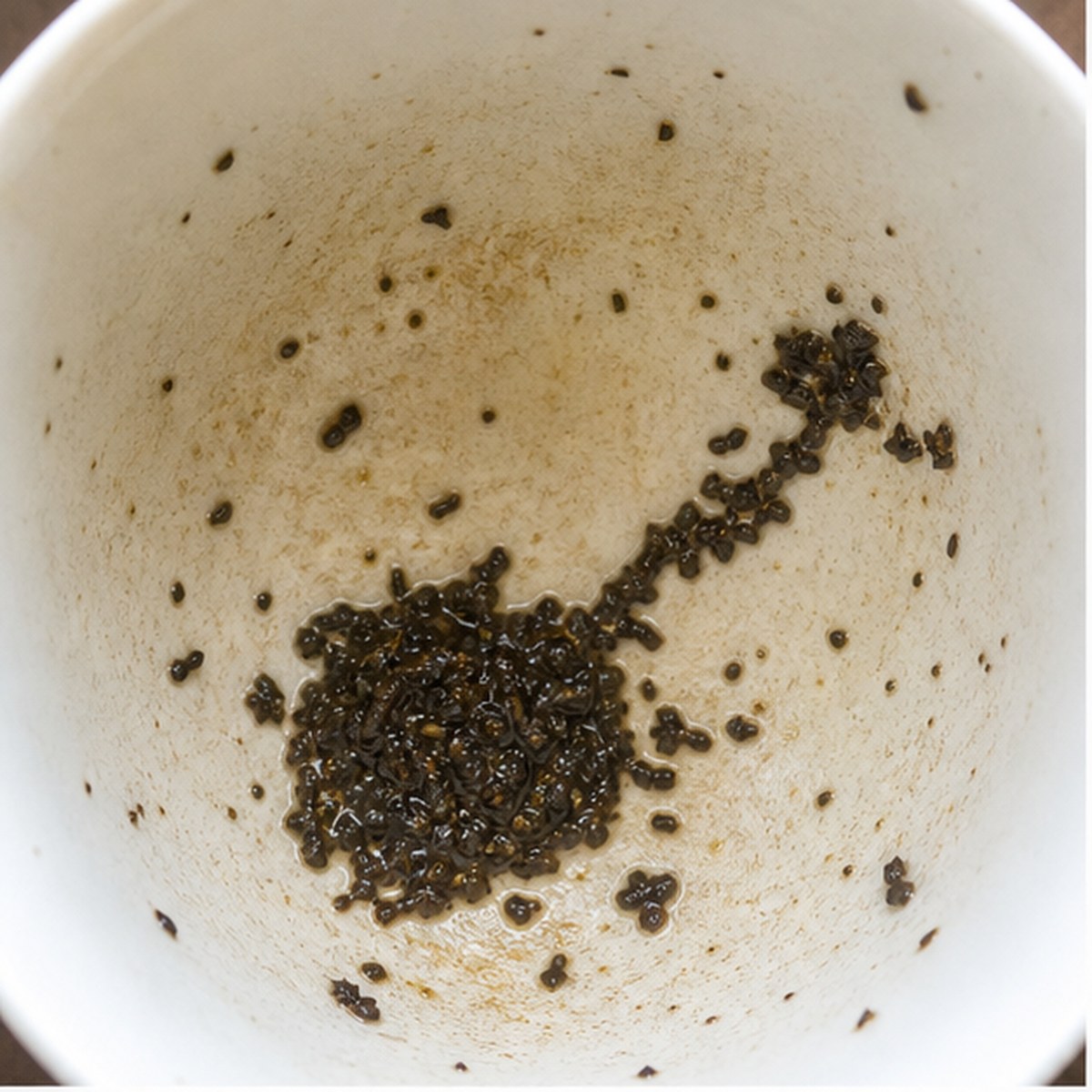 Warming Pan tea leaf reading cup example