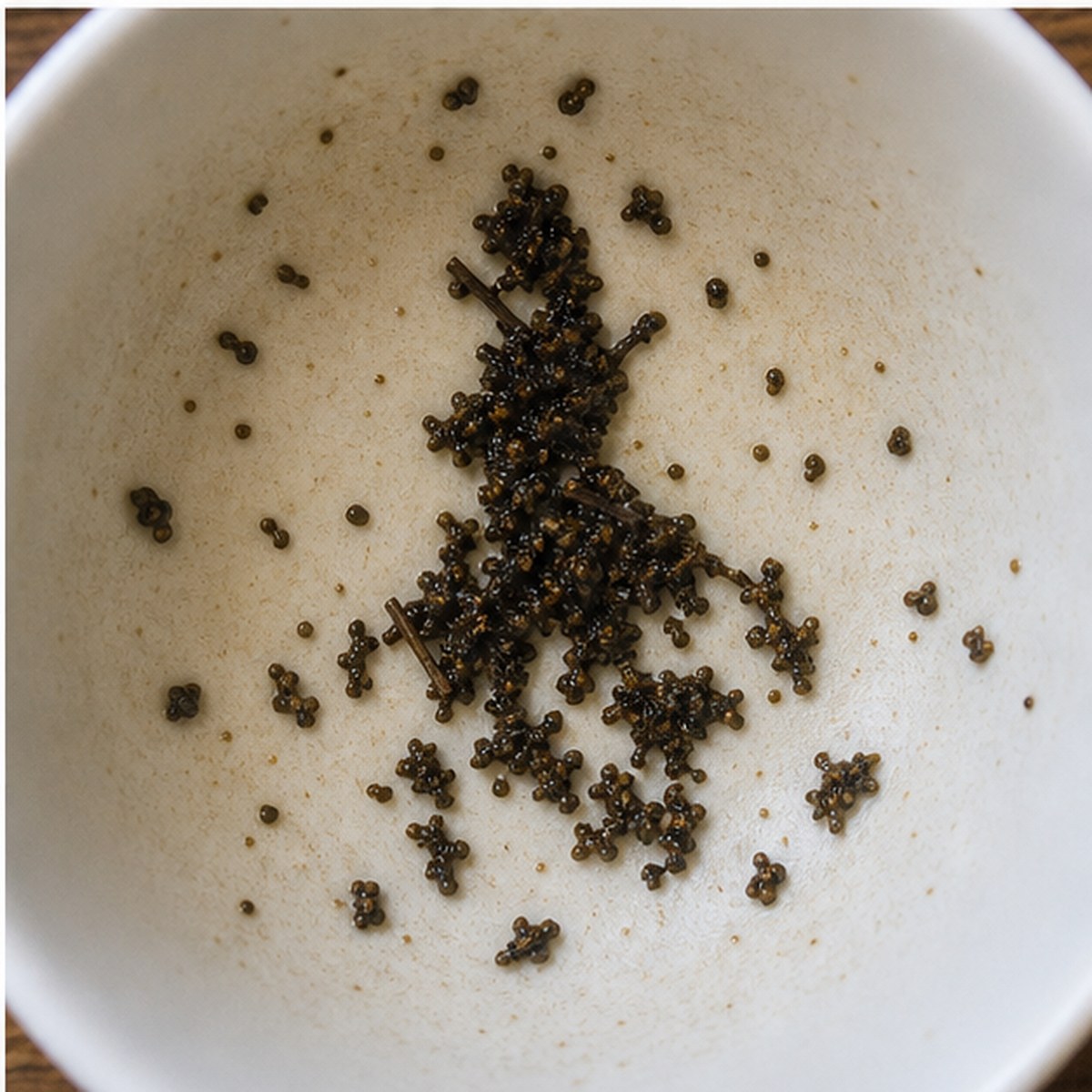Woman tea leaves cup variation three