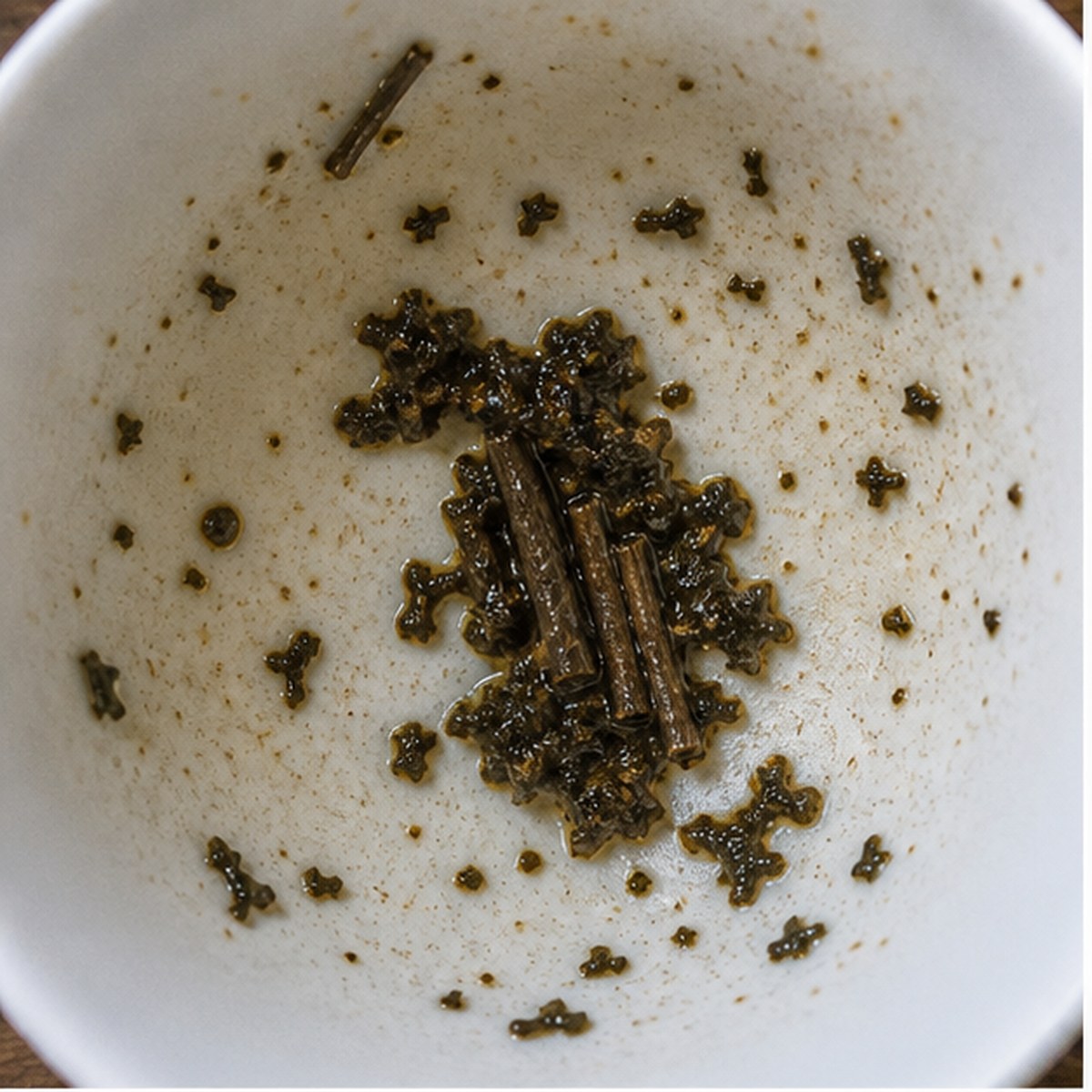 Wood tea leaf reading cup example