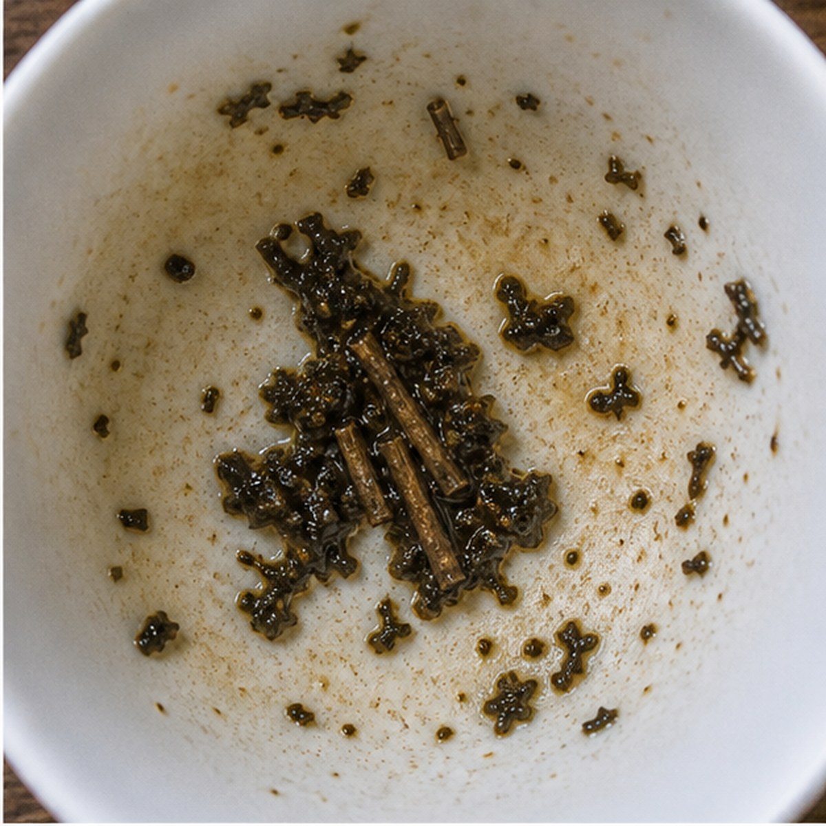 Wood tea leaves cup variation one