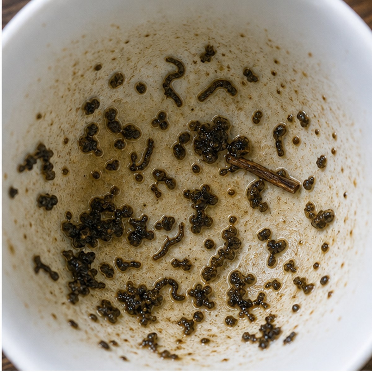 Worms tea leaves cup variation one