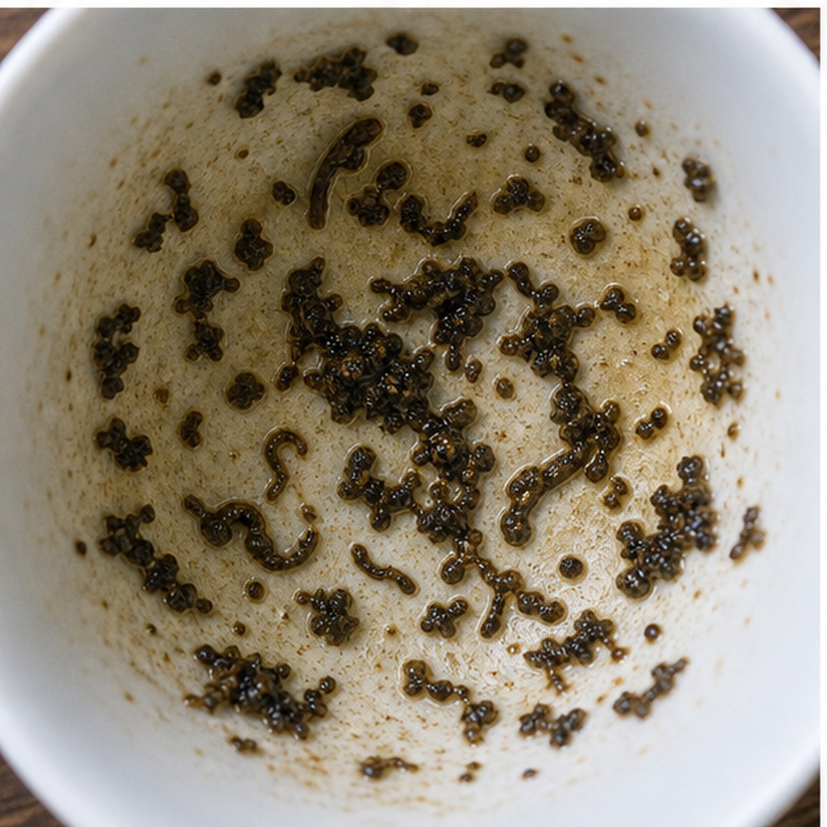 Worms tea leaves cup variation two