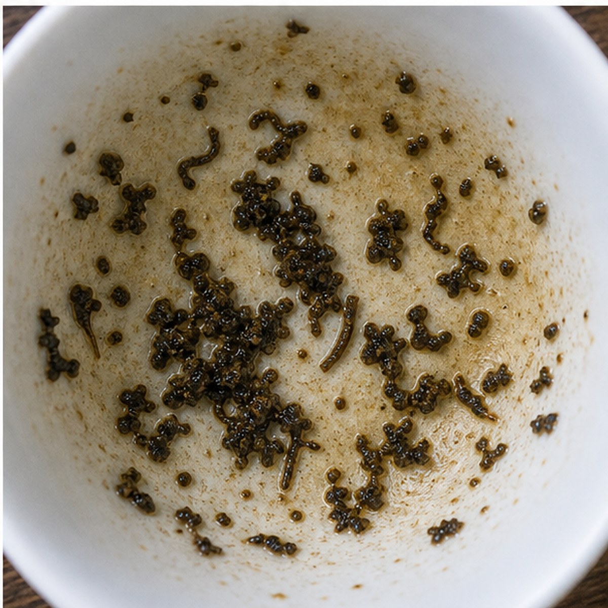 Worms tea leaves cup variation three