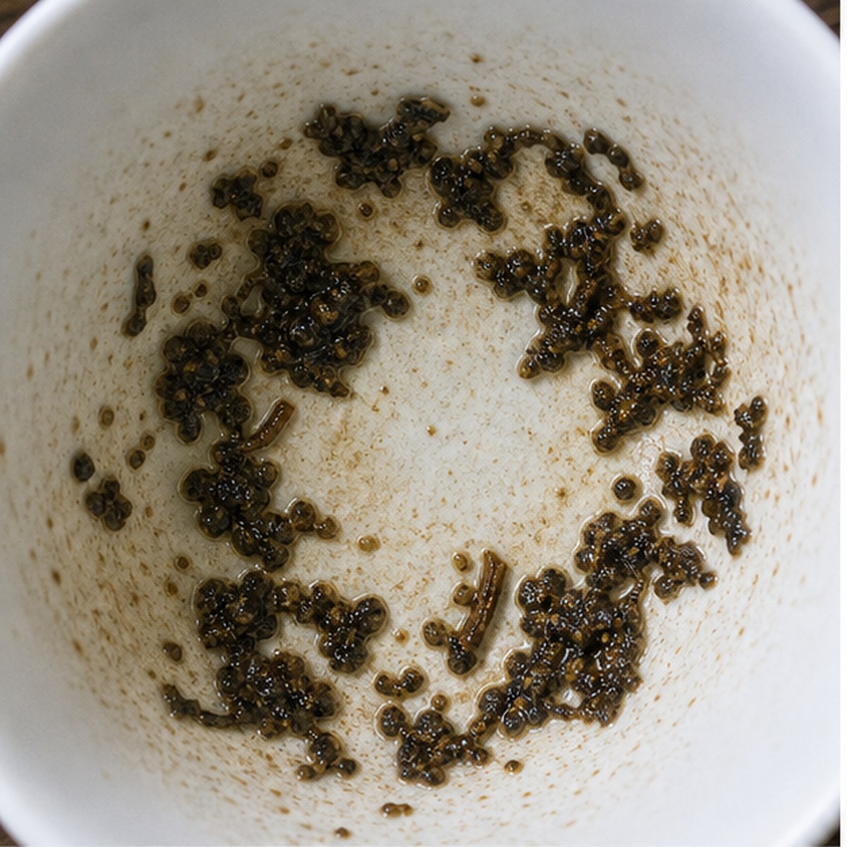 Wreath tea leaf reading cup example
